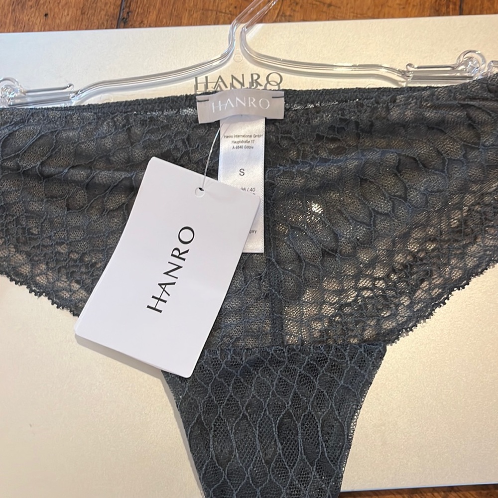 Hanro new with tags gray blue thong